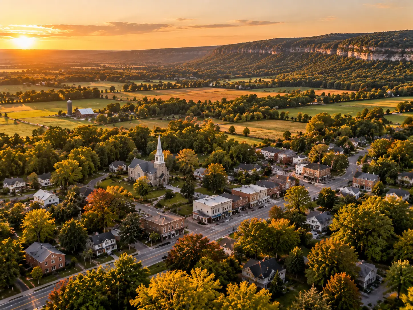 Aerial view of the Caledon, Ontario countryside