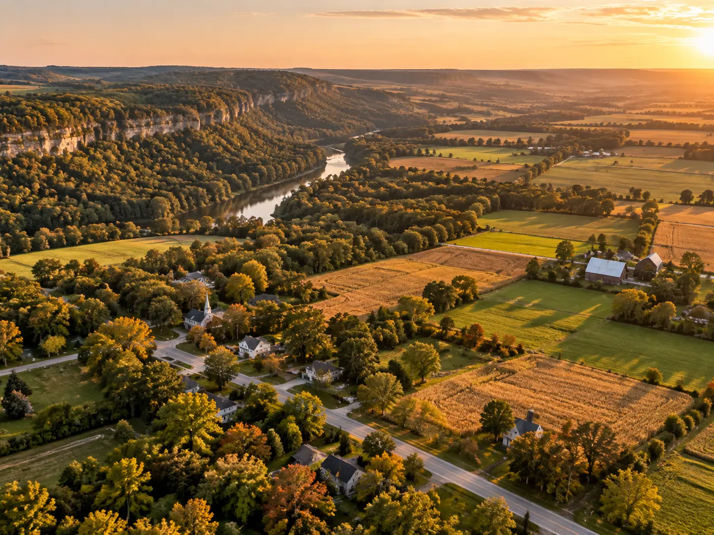 Aerial view of the Caledon, Ontario countryside